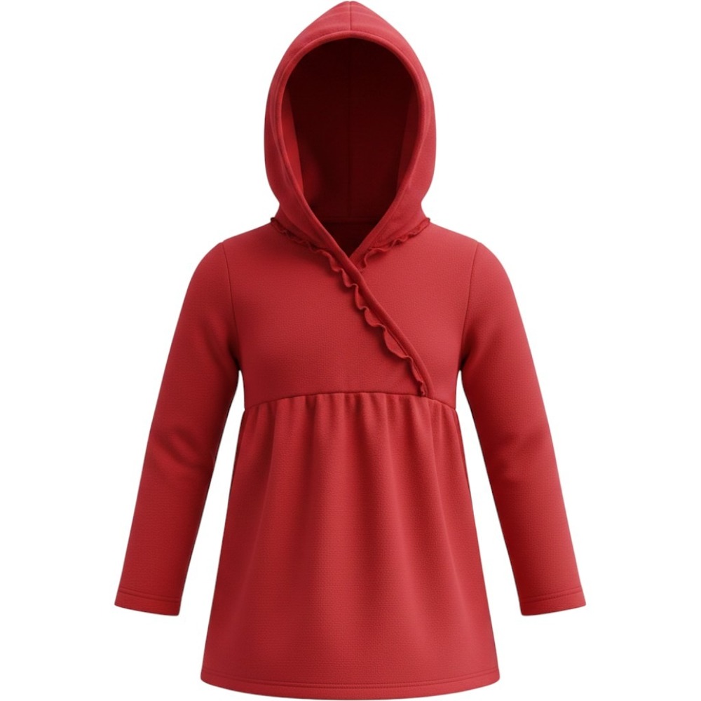 Faded Glory Red Fleece Hooded Tunic & Buffalo Plaid Leggings Set 24M Y2K Holiday